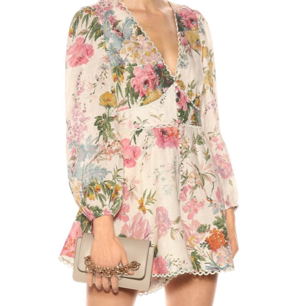 Zimmermann Heathers Floral Playsuit Size AUS 0